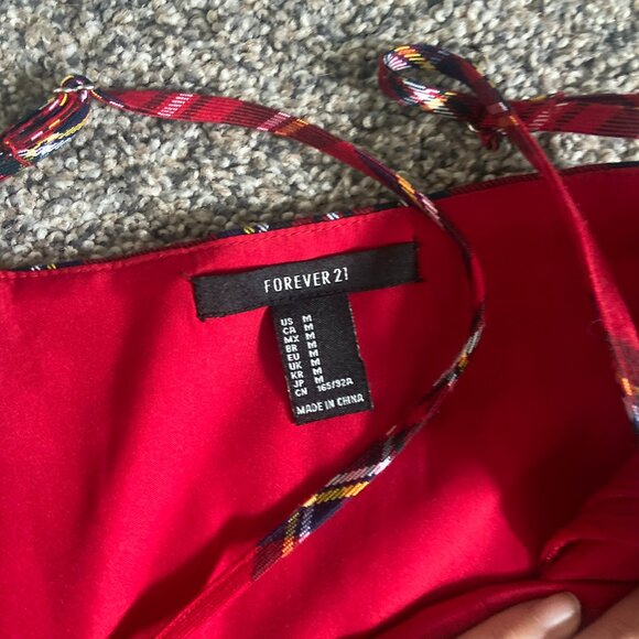 Forever 21 XXI Red Plaid Mini Dress Punk Goth - Medium - Picture 4 of 4